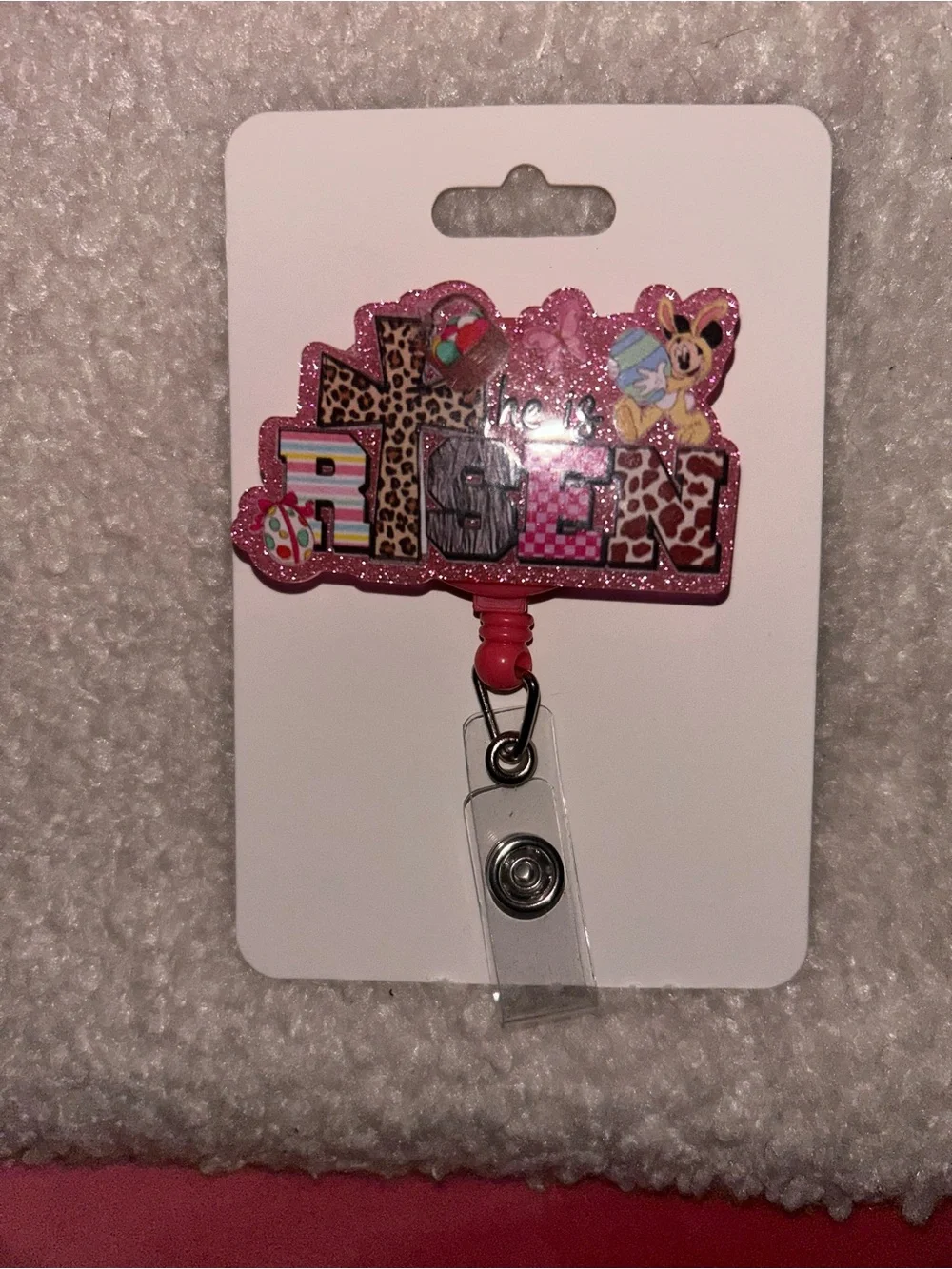 Handmade religious badge reel